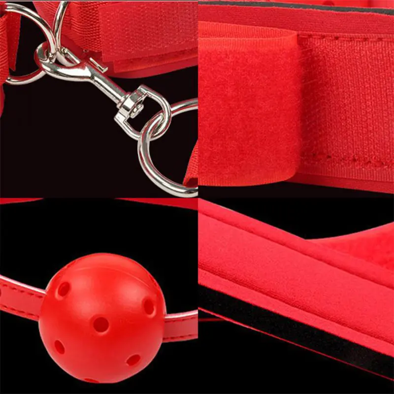 New Bed Restraining Belt Black Body Bondage Adjustable Size Backhand Constraint Gag Handcuffs Set 18+ Couple Sex Toys For Night - Image 6