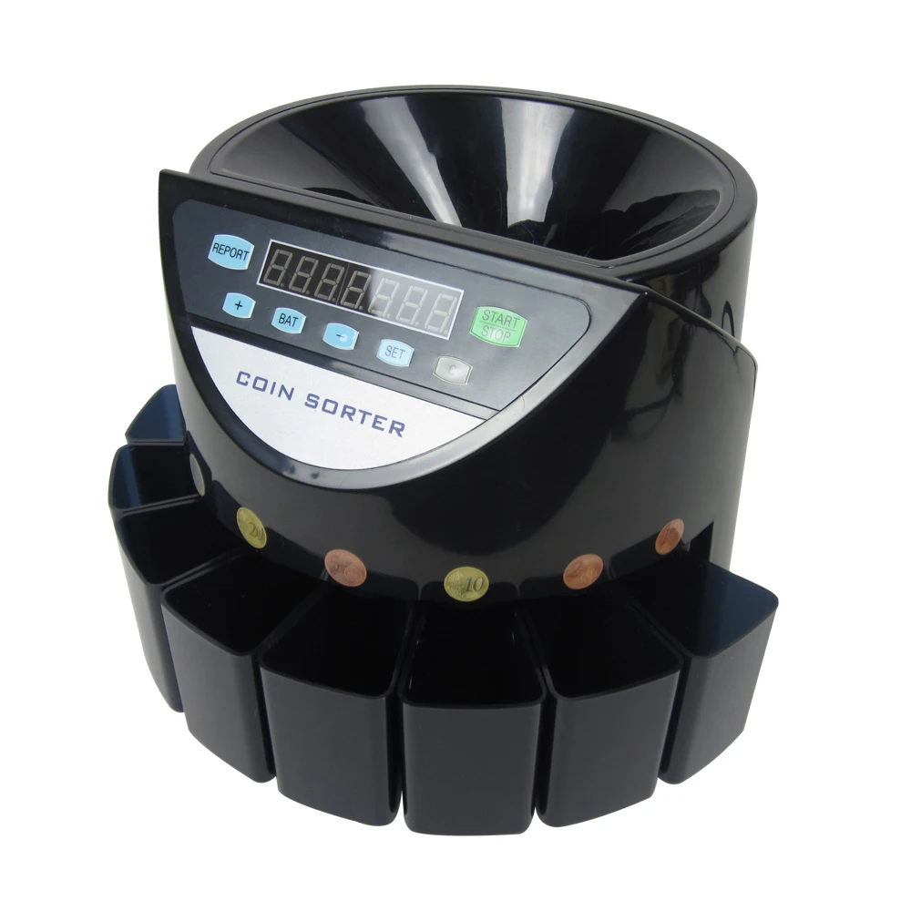 Automatic  French Polynesia Coin Sorting Machine  Mexican Coin Sorter EURO Coins  Counting Machine