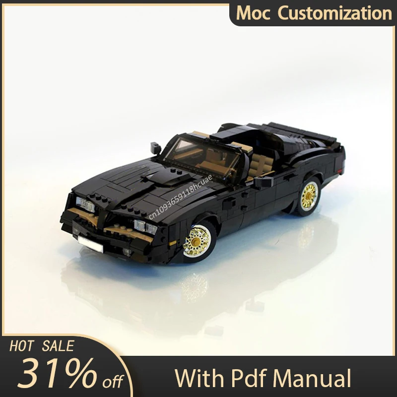 1394pcs Moc Classic Retro Cars Pontiaced Trans Am Firebird 1977 Supercar Building Blocks Set Assembly Bricks Toys Kids DIY Gifts