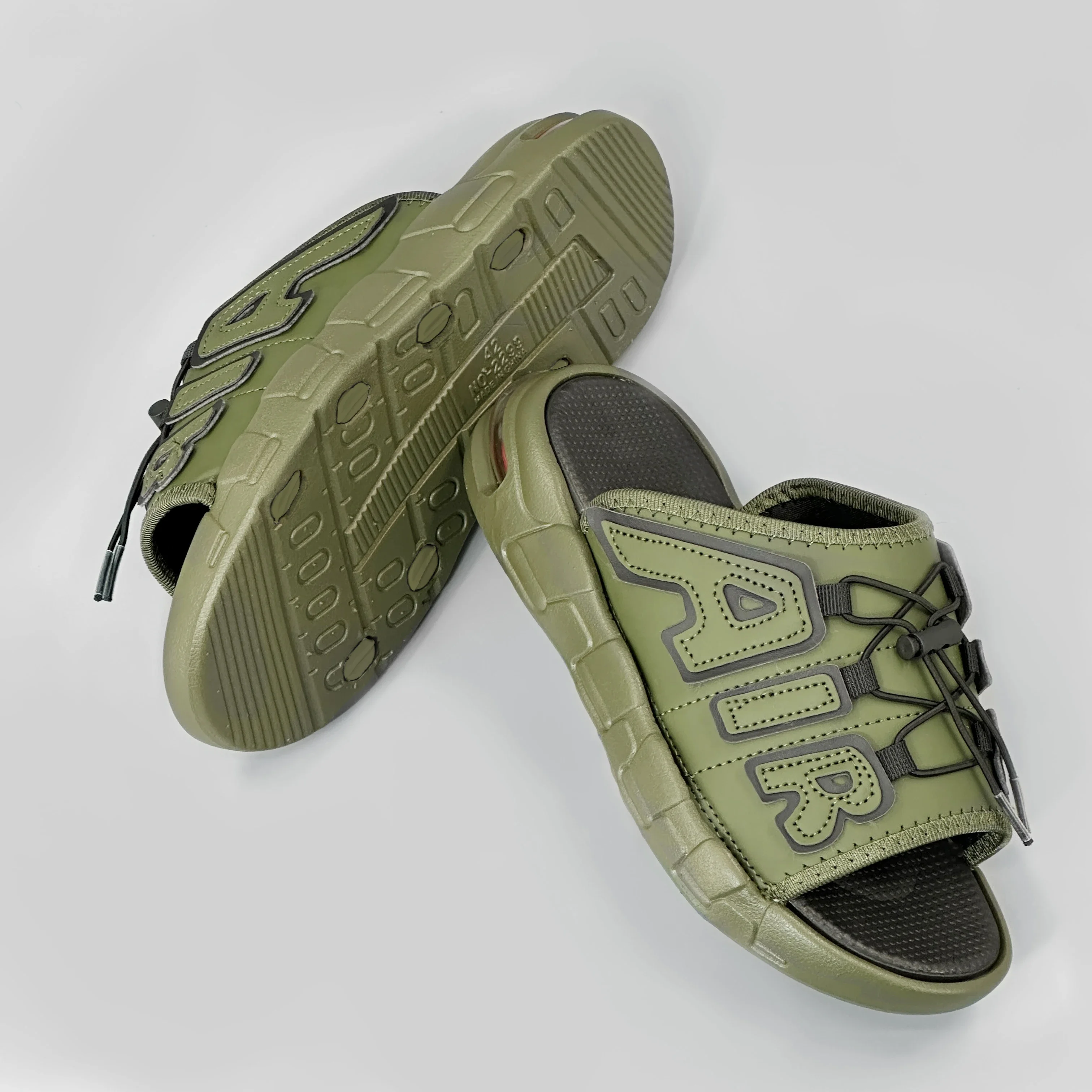 2025 Men's New Thick-soled Air-cushioned Shock-absorbing Flip-flops, Men's Durable One-shoulder Slippers for Export