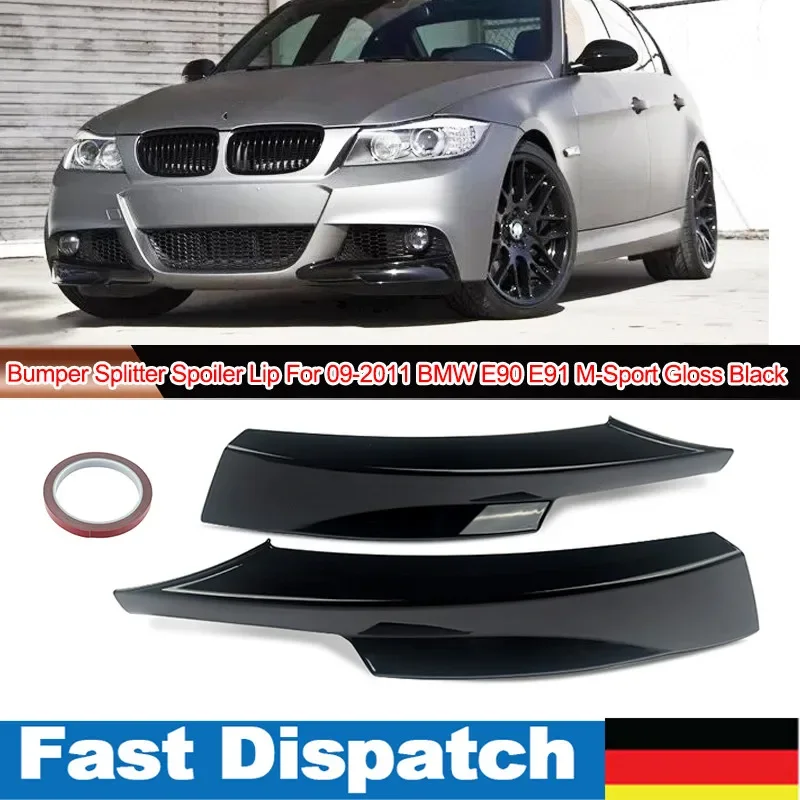 

MagicKit For BMW E90 E91 M-Tech 2009-11 2X Gloss Black Front Bumper Splitter Spoiler Lip