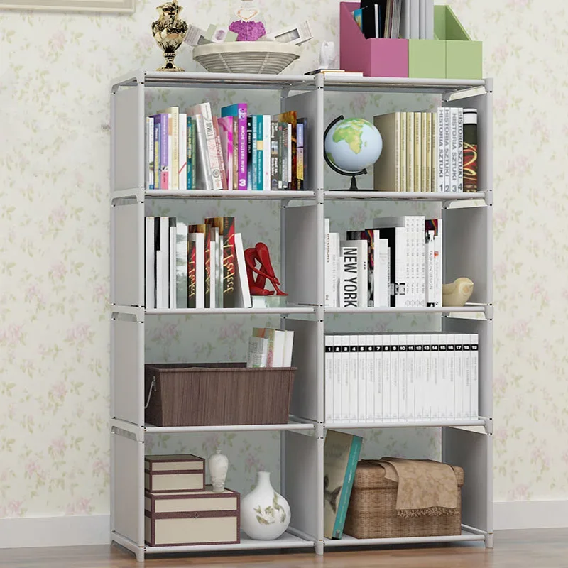 Floor Standing Multi-Layer Diy Easy Assembly Bookcases Household Simple Portable Book Shelves Home Free Combination Bookshelf