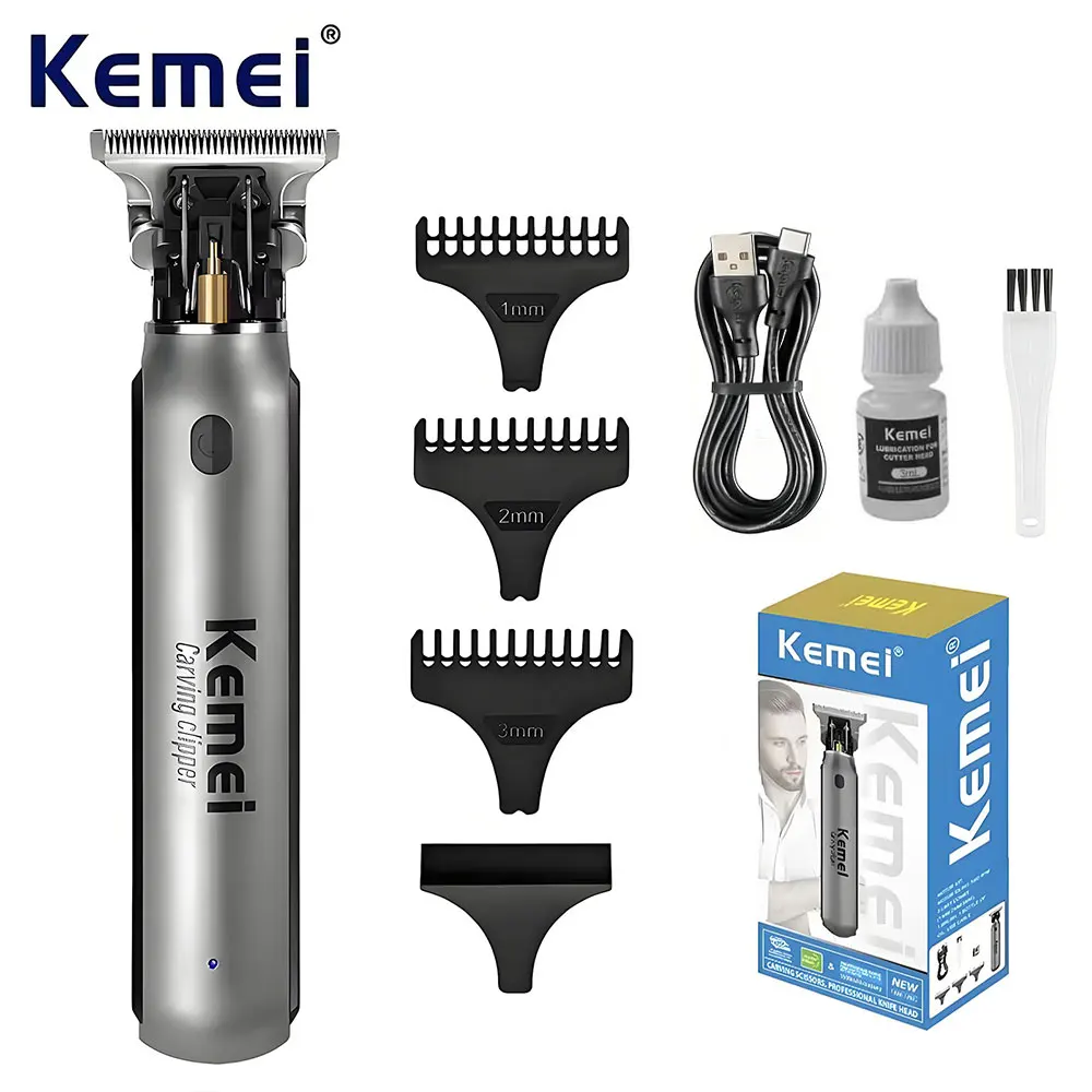 Kemei Professional Hair Clipper KM-1757 Hair Trimmer Carving Scissors Electric Shaver Hair Salon Special Hair Oil Electric Hair Clipper Hair Oil Carving Hair Clipper Cross-border E-commerce Lithium Battery