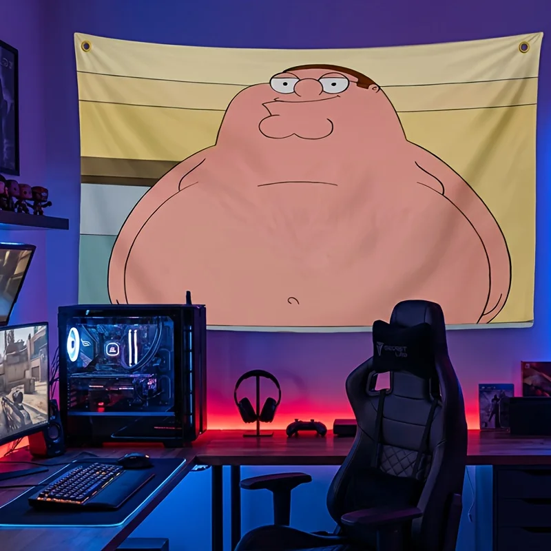 VIKAMA Funny Family Guy Peter Griffin Tapestry Meme Wall Hanging for Bedroom Gaming Room