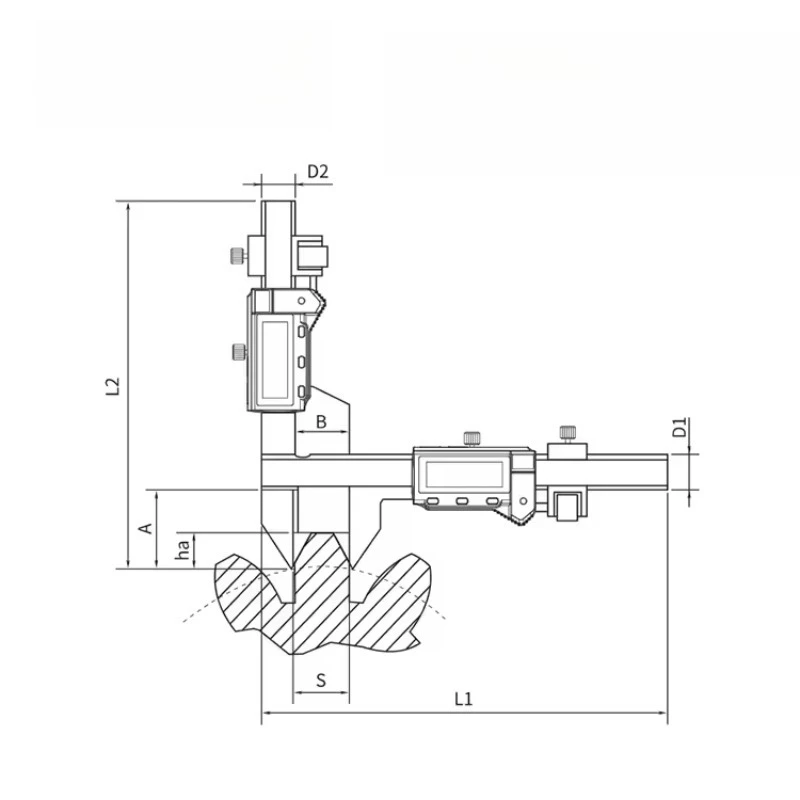 Dasqua ЖК-дисплей Цифровой штангенциркуль толщины зубов Высококачественная нержавеющая сталь
