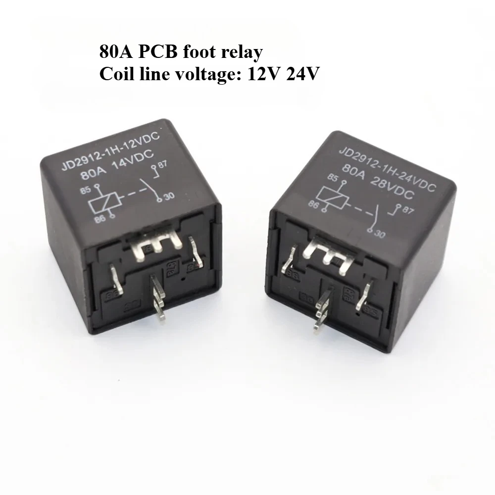 10 قطعة التتابع JD2912-1Z-12VDC JD2912-1Z JD1912-1Z JD1912-1Z-12VDC DC12V 24V 80A لحام 4 دبوس 5 دبوس