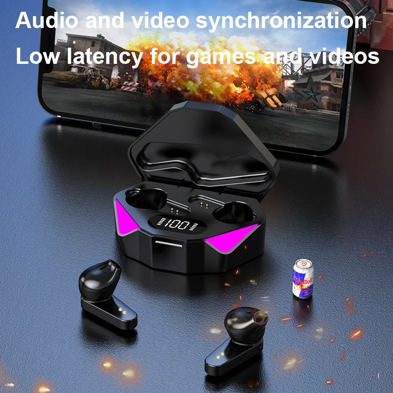 Bluetooth Earphones Wireless Headphone ENC-Calling Noise Cancelling Headset Low Latency HiFi Stereo Game Handsfree Earphone