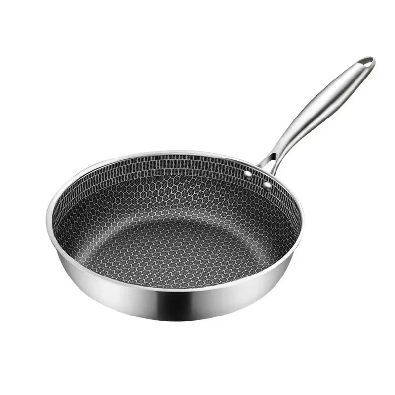 Schnesland Frying Pans 316 Stainless Steel Skillet Honeycomb Wok Pan Induction Cooker