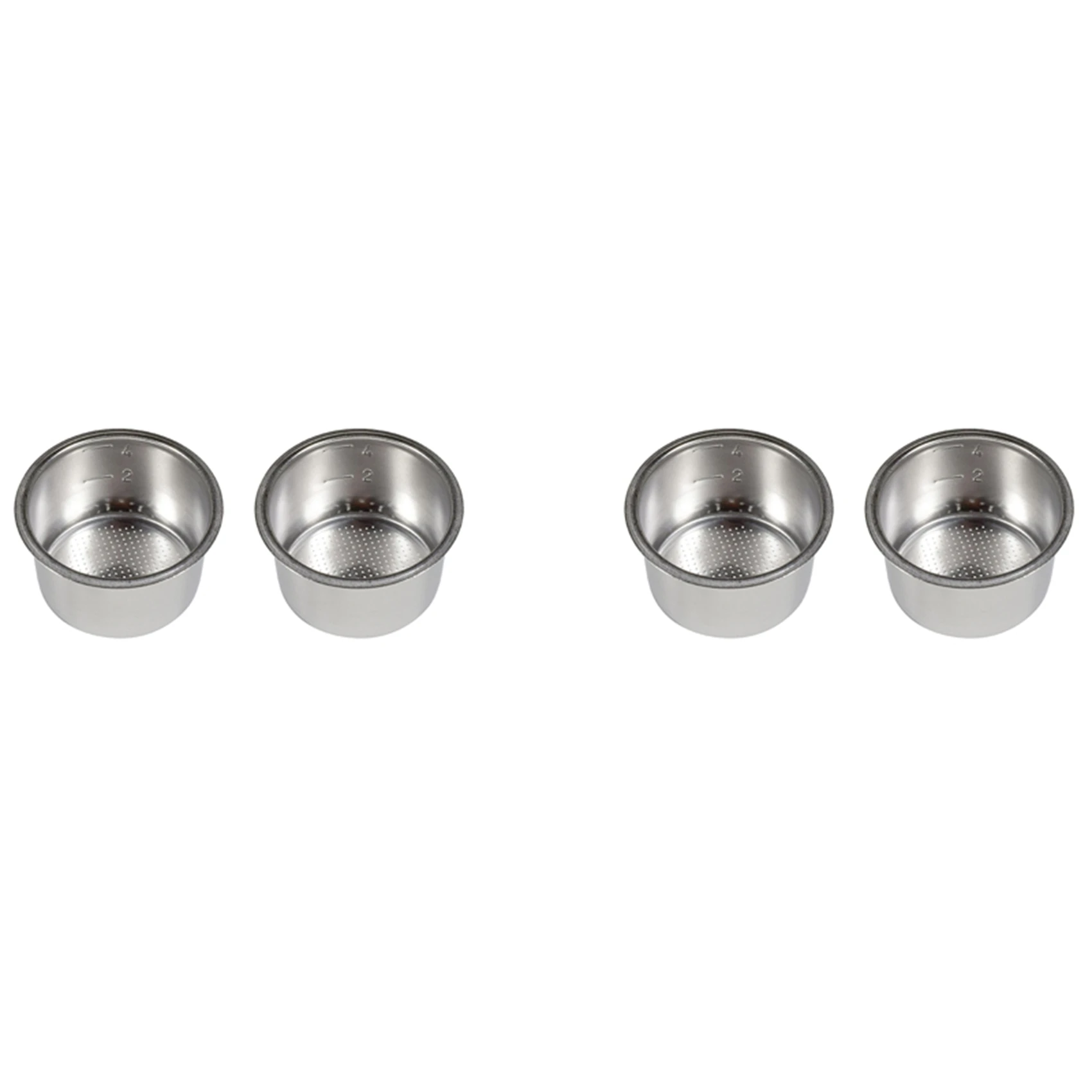 Peças domésticas 4 peças 51mm 4 copos filtro de substituição cesta para café sem fundo portátil para delonghi ec680/ec685 esp