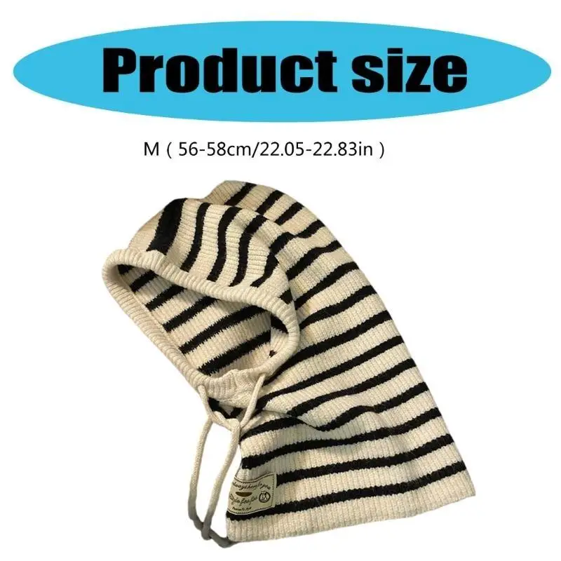 39bd Versatiles Stripe Balaclava Hat นุ่มหมวกที่สะดวกสบายหมวกบุคลิกภาพที่สวยงาม
