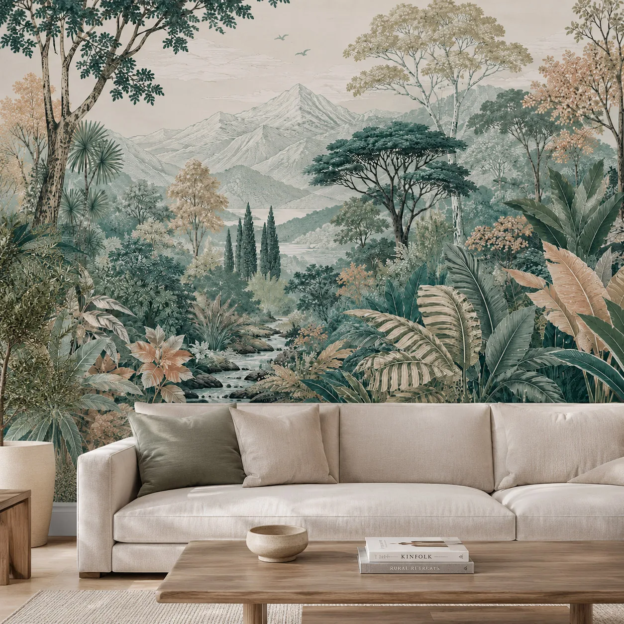 papier-peint-mural-vintage-tropical-montagneux-vert-sauge-foret-botanique-feuilles-de-palmier-salon-chambre-a-coucher-non-auto-adhesif