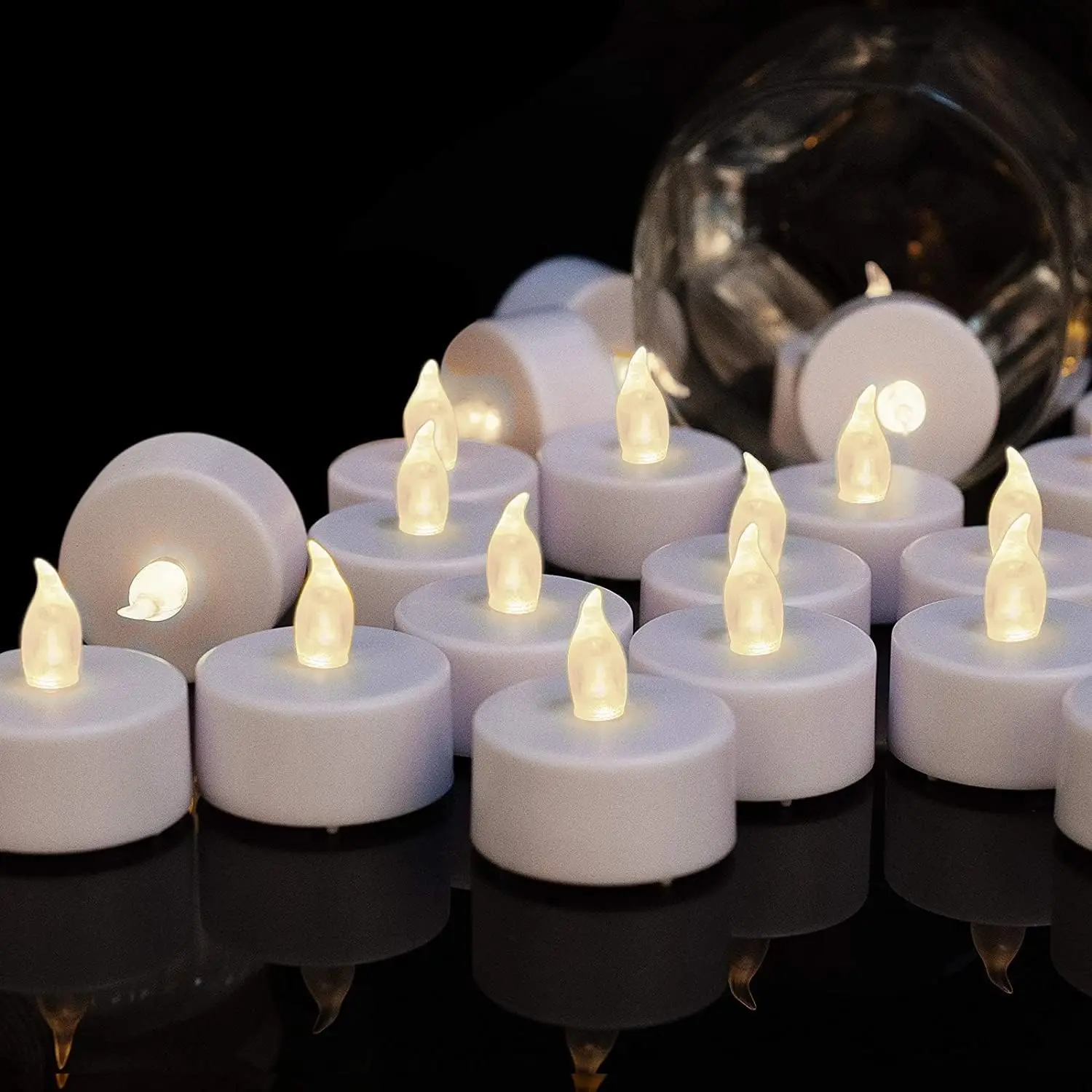 

24Pcs/Set Flameless LED Candle Creative wishing Led Tea Light Warm White Flameless Candle Halloween Christmas Decor Candle Light