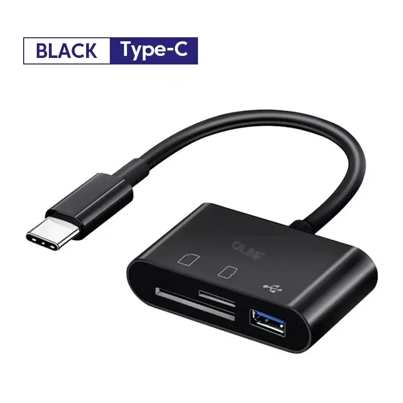 Crouch 3-in-1 OTG USB Type C-adapterkabel TF CF SD-geheugenkaartlezer Schrijver Compact Flash voor Huawei Macbook Samsung Xiaomi