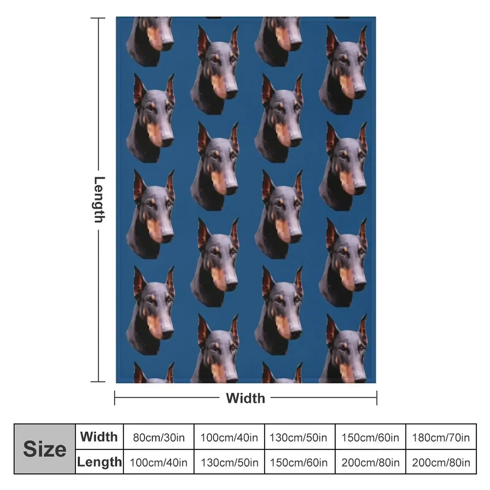 Pretty Black Doberman Pinscher Face Throw Blanket Soft Plush Plaid Winter beds Luxury Designer Soft Big christmas gifts Blankets