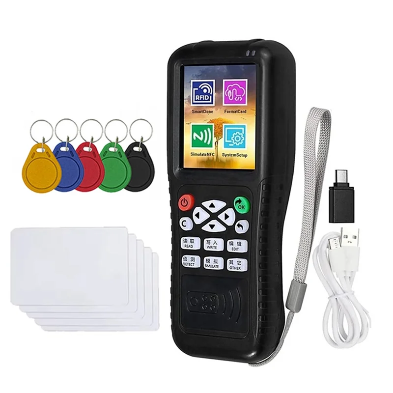 

B27B X100 RFID NFC Считыватель смарт-карт Писатель + 5XUID-карт/брелок RFID Дубликатор ID IC Card Programmer Зашифрованный ключ-копировальный аппарат