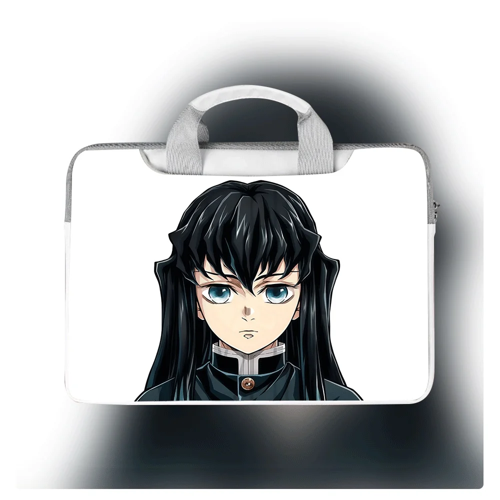 

Cute Anime Laptop Briefcase 13.3 14 14.6 15.6 16 Inch Demon Slayer Printed Waterproof Shockproof Plush Lining Shoulder Bag Gift