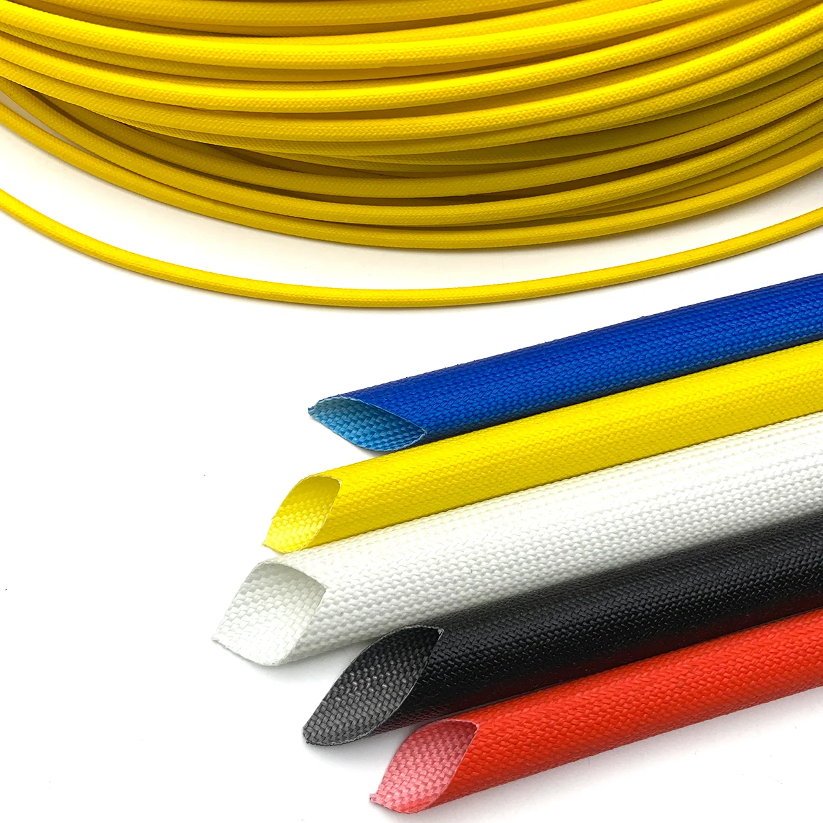 2/5/10M 200 °C Outer Layer Glass Fiber Inner Layer Silicone Sleeve ID1-20mm Electronic equipment Wiring Protective Sleeve