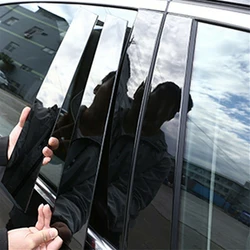 6Pcs Car Window Pillar Posts Door Trim Decal Stickers for Honda Pilot Ridgeline 2009 2010 2011 2012 2013 2014 2015 Accessories