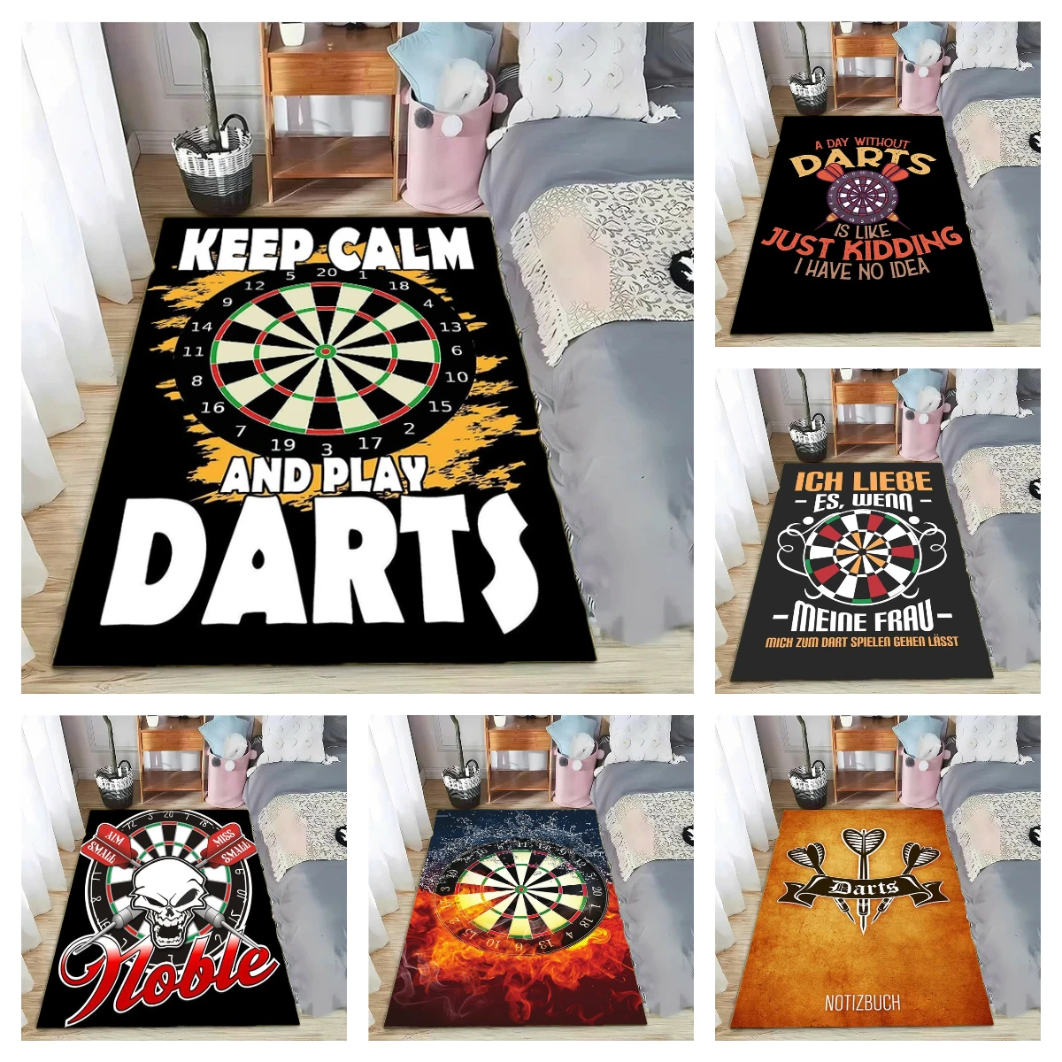 

Sport Carpet Dart Target Printing Carpet Game Room Living Room Bedroom Area Non-slip Carpet Door Mat Birthday Rugs Gift Home