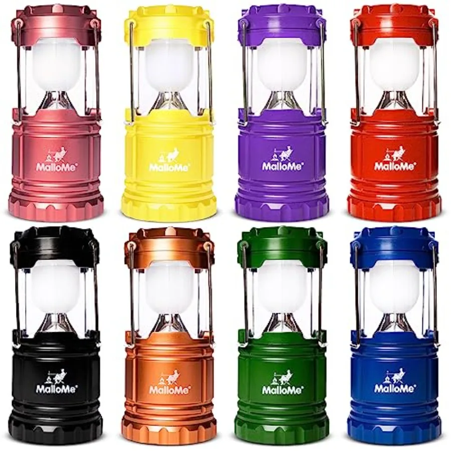 

Camping Lantern Multicolor 8 Pack Lanterns for Power Outages Camping Lights for Tent Hanging Camp Light Tent Lamp Emergency Bat