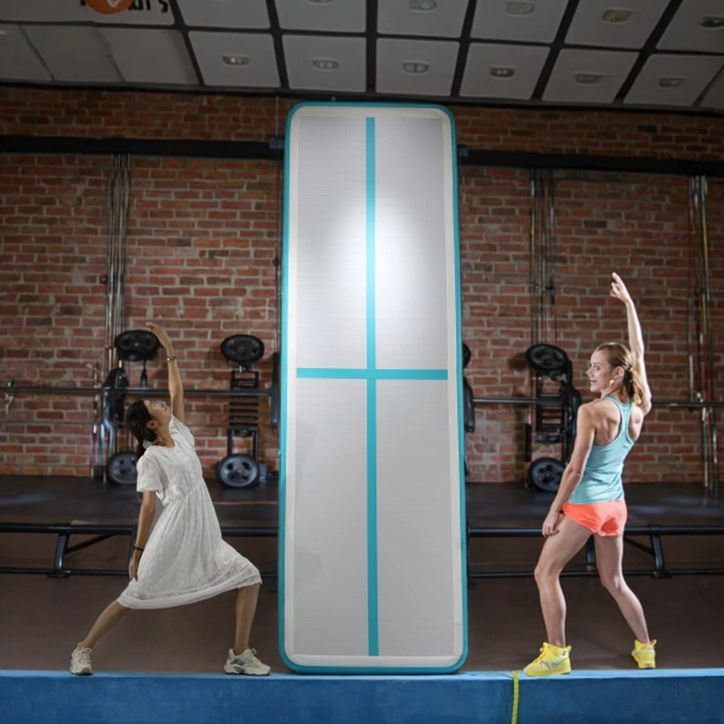 Custom Print  Eco-Friendly Non-Slip Portable PVC Inflatable Air Track Gymnastics Mat Waterproof for Fitness Yoga Gym Use
