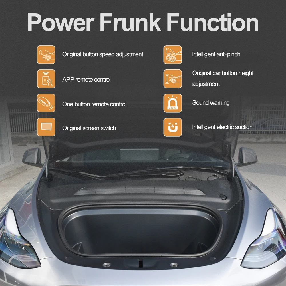 Kit Power Frunk compatível com Tesla Model X 2021-2024 Abridor elétrico de porta-malas dianteiro e mais próximo Atualização automática de conversão Frunk