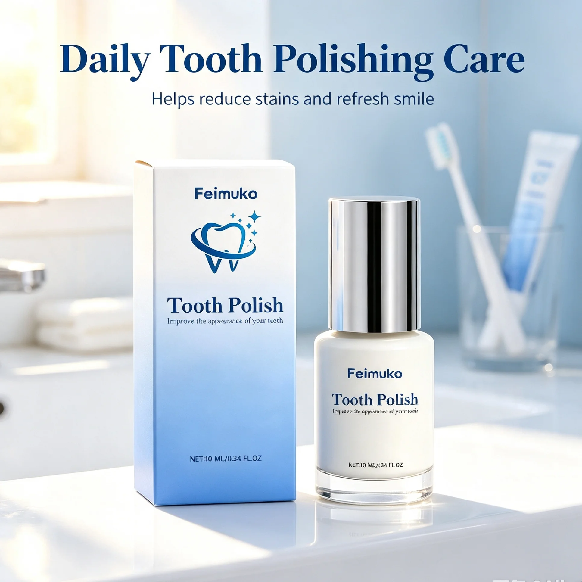 Teeth Whitening Polish Varnish Instant Bright Smile Non Irritating Safe For Sensitive Teeth Oral Cleaning Care Tooth Shine Paint