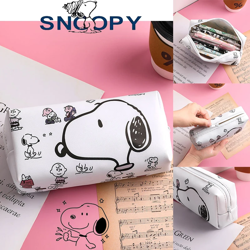 Snoopy Simple Pencil Bag Cartoon Creative Girls Student Pencil Case High-color Value cancelleria di grande capacità