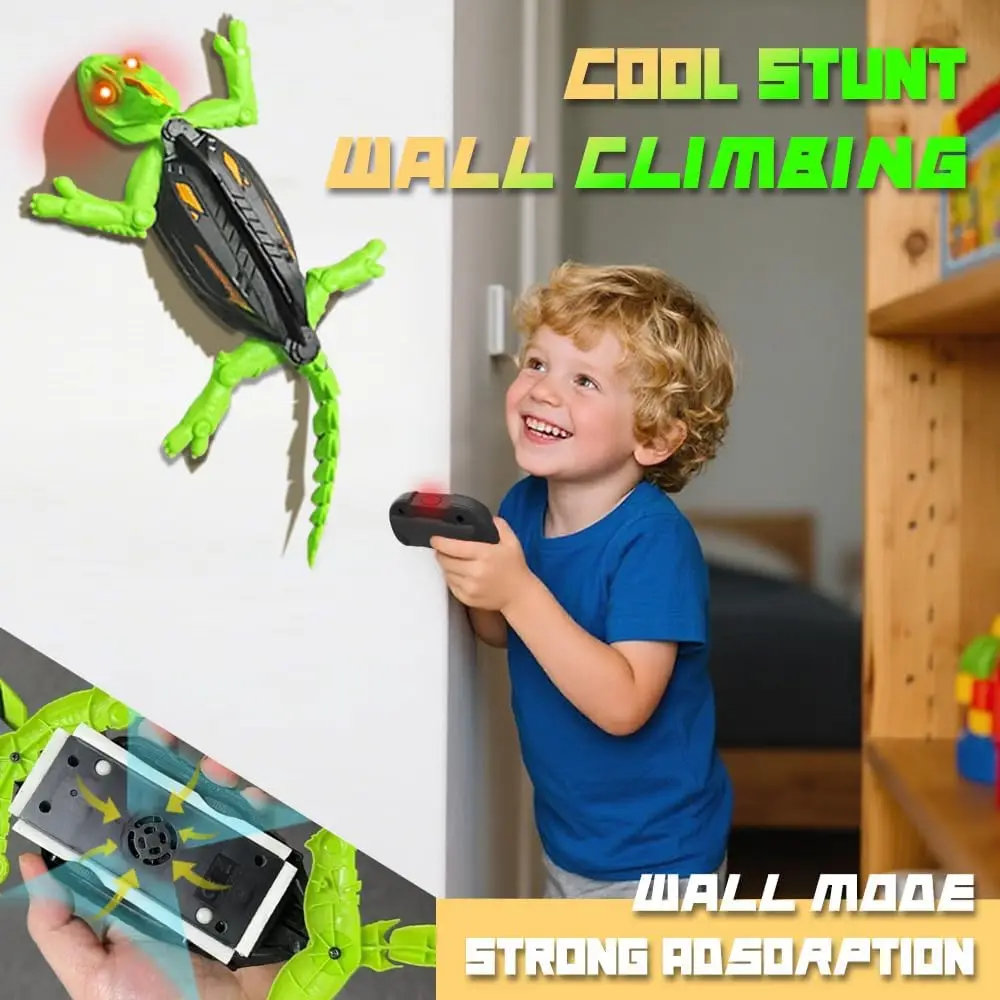 Realistic Biomimetic RC Wall Climbing Lizard Robot  Remote Control Gecko That Climbs Glass Smooth Walls Birthday Gift For Child