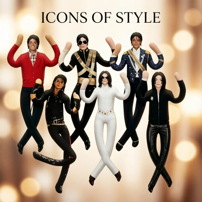 New In Stock Anime Michael Jackson Cosplay Prop Doll Plush Stuffed Figure Dolls Room Decor Abstract Joint Mobility Props Gift
