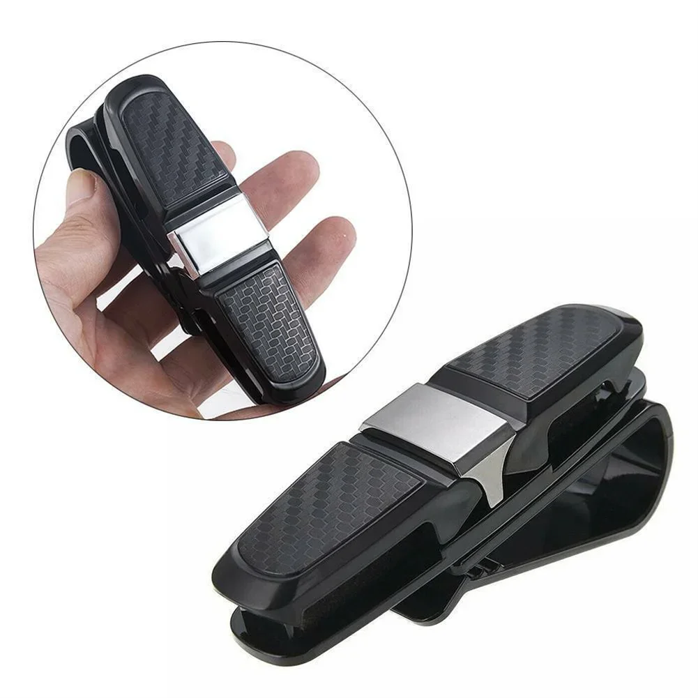 

Brand New Sunglasses Clip Holder Sun Visor Clip 10x3.5x4.2cm 2pcs Black Car Accessories Card Ticket Holder Car