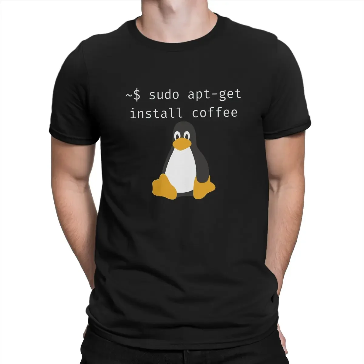 linux Sudo Apt Get Install Coffee Kali Linux Root Programmer Programming Computer Code T Shirt Graphic Crewneck TShirt Polyester