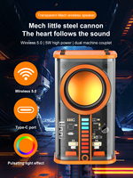 Transparent Cyberpunk Wireless Bluetooth Speaker Sound Light Rhythm Subwoofer TWS Stereo Music Center Hands-free Call
