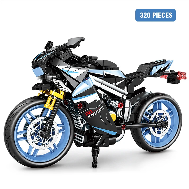 Stad Retro Technische Moto Auto Bouwstenen Racing Motobike Voertuig Bakstenen Speelgoed Motorfiets Model Bouwsteen Ornamenten Cadeau
