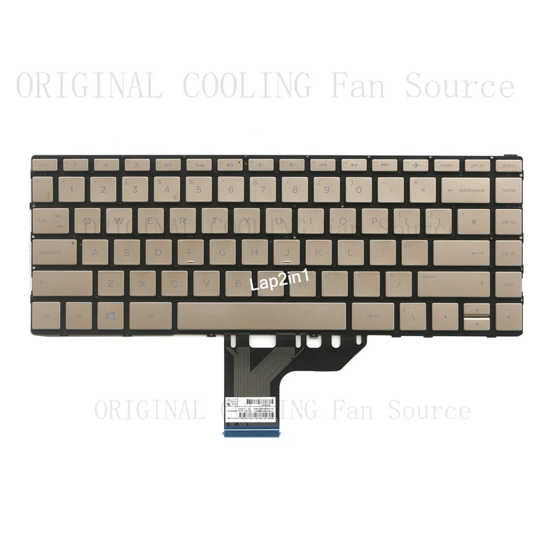 R+  New FOR HP Spectre X360 13-ae 13t-ae 13-ac 13-w 13-ad Gold UK Backlit Keyboard