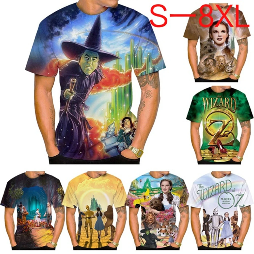 Camiseta de moda personalizada con estampado 3D de pintura al óleo creativa del mago de Oz, superventas de verano