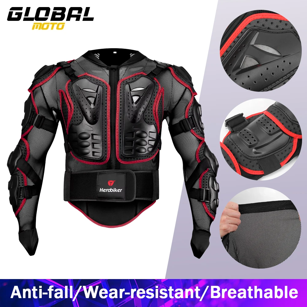 

Men's Motorcycle Armor Anti-Fall Wear-Resistant Motorbike Body Armor Moto Jacket Back Chest Protector Motocross Riding Clothing