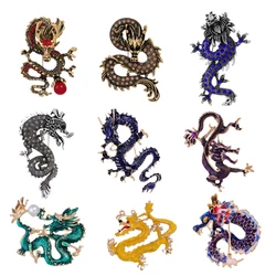 2024 New Year Gift Multi Style Multi Color Zodiac Dragon Design Brooch Men's Women's Pin Jewelry