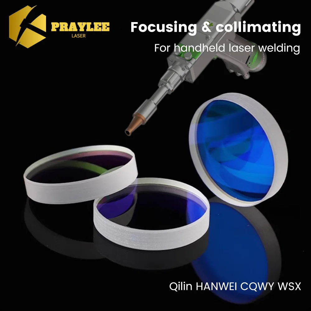Praylee Laser Soldagem Foco e Lente de Colimação de Mão F101.6 F120 F150 Dia20x3.5 20×5 para Qilin Wsx