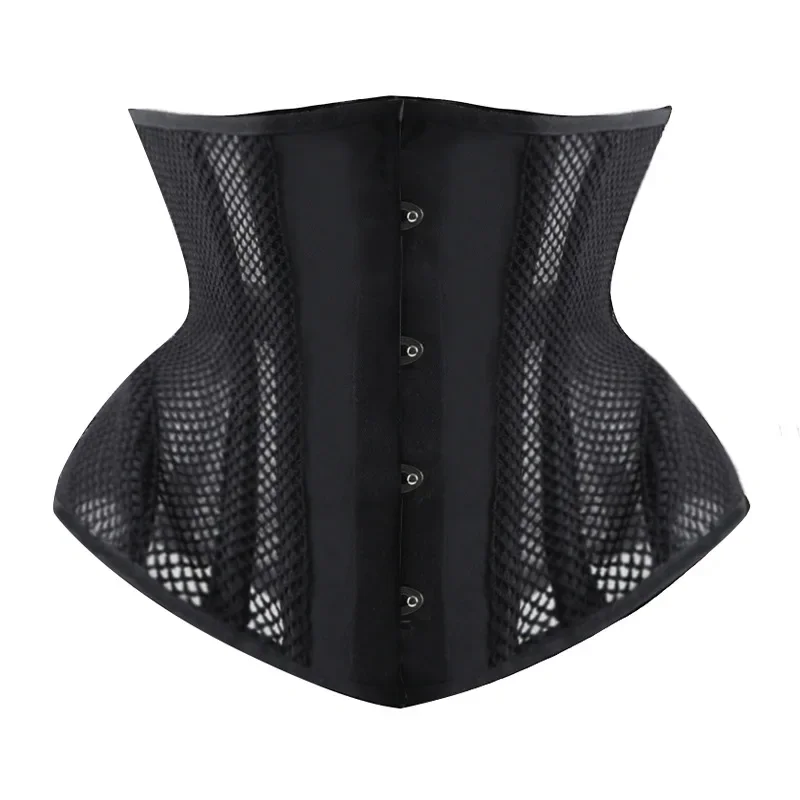 Corset Bustier Underbust Top Women\'s Steel Boned Short Torso Breathable Mesh Waist Cincher Corset Goth Vintage Slim Body Belts