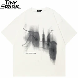 Men T-Shirt Streetwear Lost Shadow Graphic Casual Beige White Tshirt Tops Tee Cotton T Shirt Unisex Fashion Clothing HipHop