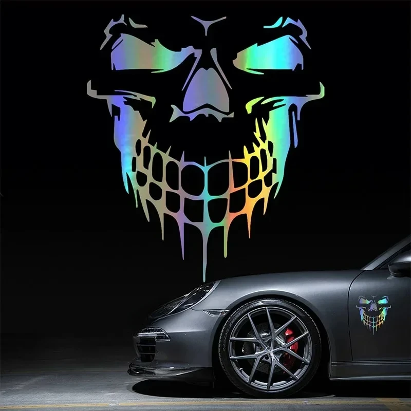 Demon Smiling Face Stickers Body Stickers Scratch Decal Reflective Sticker for Car Auto Headlight Decoration Styling Accessories