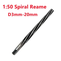 1:50 Conical Spiral Reamer HSS Hand Reamer CNC Tools Milling Cutter D3mm-20mm Extended 100/150/200/255L