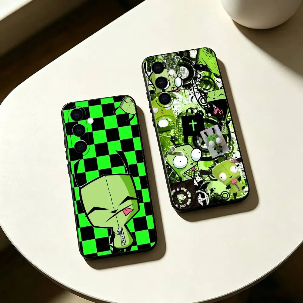 Stylish I-Invader Z-Zim Gir Phone Case For Samsung Galaxy A73,A72,A71,A70,A53,A52,A51,Soft Silicone Black Cover