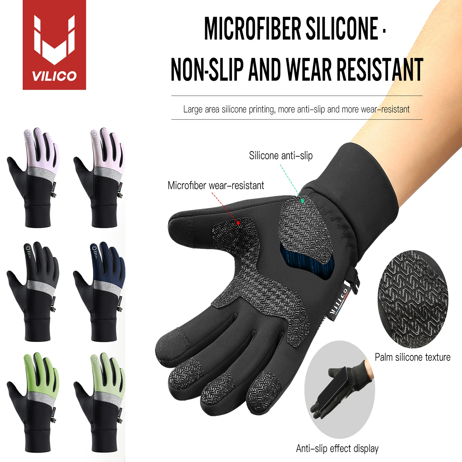 

Cycling Gloves Winter Touch Screen Bicycle Gloves Outdoor Scooter Windproof Riding Motorcycle Ski Warm Bike Gloves