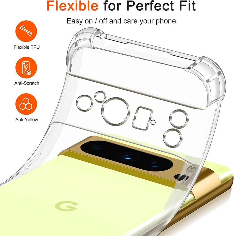 Shockproof Silicone Soft Case For Google Pixel 9 8A 8 7 7A 6A 6 Pro XL Clear Shell Transparent Back Cover For Google 8 A 9 PROXL image 5