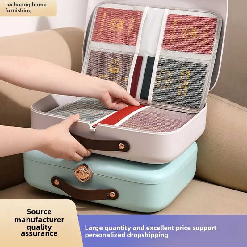 

large-capacity multi-layer certificate storage bag, business license, account book, dust-proof portable storage box