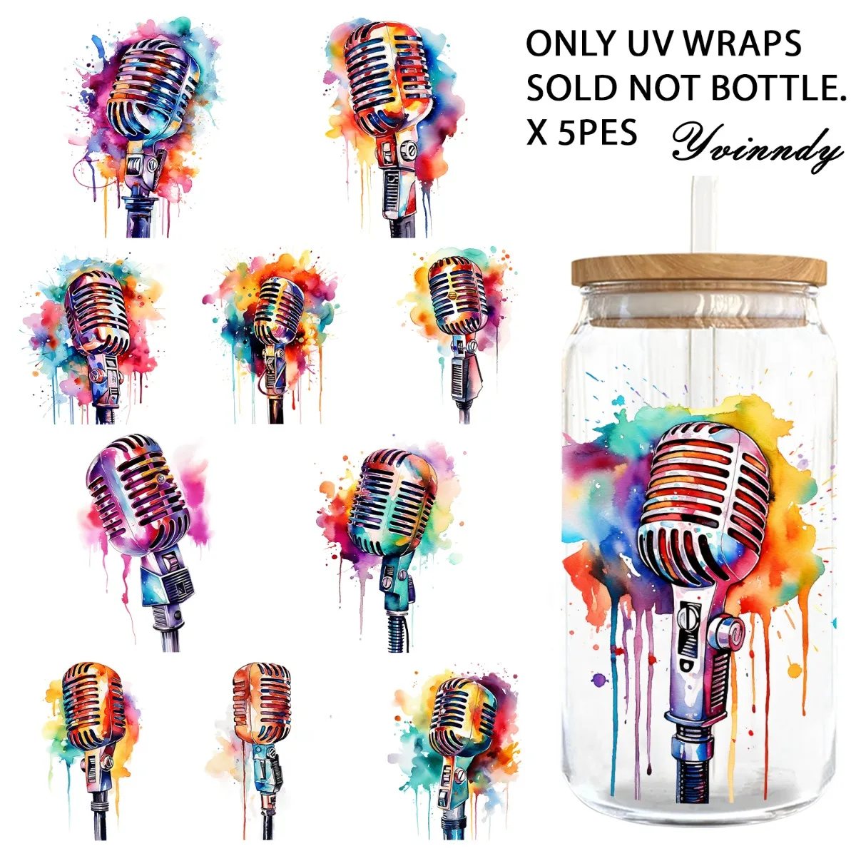 5Pcs/Set Of 16OZ Uv…