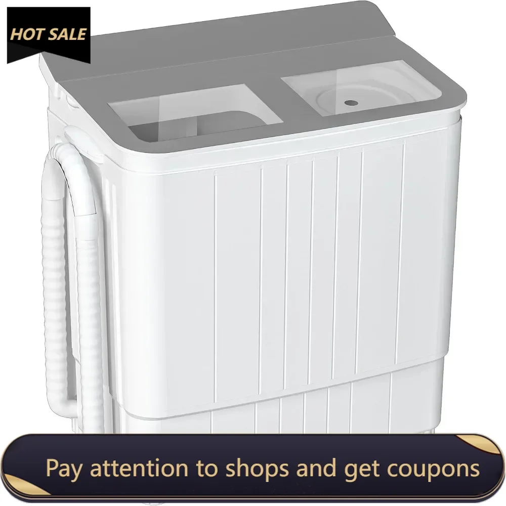 

Portable Washing Machine, 17.6 lbs Mini Small Laundry Washer Combo with Spin Dryer, Compact Twin Tub Washer Machine