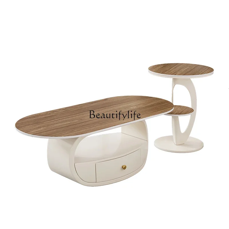 

FG44Coffee Table Sofa Living Room Minimalist Stone Plate Creative Minimalist Modern Light Luxury Advanced Sense